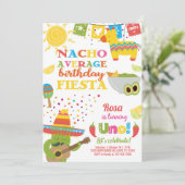 Taco Twosday birthday invitation, girl fiesta. Kaart (Staand voorkant)