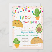Taco Twosday Birthday Party fiesta jarig thema Kaart (Voorkant)
