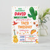 Taco Twosday Boy Birthday Fiesta Cactus Mexicaans Kaart (Staand voorkant)