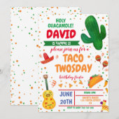Taco Twosday Boy Birthday Fiesta Cactus Mexicaans Kaart (Voorkant / Achterkant)