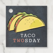Taco Twosday Chalkboard Boy 2e Verjaardag Bedankt Bedankjes Labels (Voorkant)