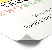 Taco Twosday Cream Birthday Welcome Sign Poster (Hoek)
