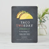 Taco Twosday Dinsdag Chalkboard 2e verjaardag Kaart (Staand voorkant)