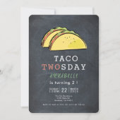 Taco Twosday Dinsdag Chalkboard 2e verjaardag Kaart (Voorkant)