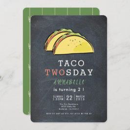 Taco Twosday Dinsdag Chalkboard 2e verjaardag Kaart