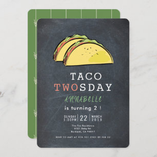 Taco Twosday Dinsdag Chalkboard 2e verjaardag Kaart