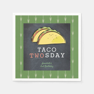 Taco Twosday Dinsdag Chalkboard 2e Verjaardag Papi Servet