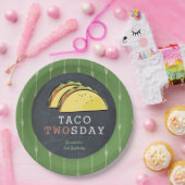 Taco Twosday Dinsdag Chalkboard 2e verjaardag Papieren Bordje (Feest)