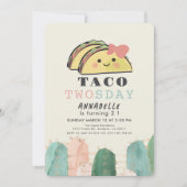 Taco Twosday Dinsdag Kawaii Meisje 2e verjaardag Kaart (Voorkant)