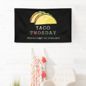 Taco Twosday Dinsdag Zwart 2e Verjaardag Welkom Spandoek (Insitu)