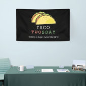 Taco Twosday Dinsdag Zwart 2e Verjaardag Welkom Spandoek (Beurs)