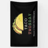 Taco Twosday Dinsdag Zwart 2e Verjaardag Welkom Spandoek (Verticaal)