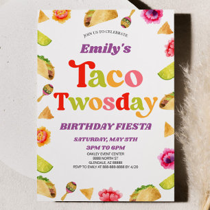 Taco Twosday Fiesta 2e Tweede Verjaardagsfeest Kaart