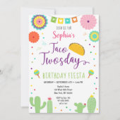 Taco Twosday Fiesta Cactus Birthday Kaart (Voorkant)