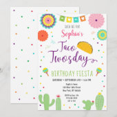 Taco Twosday Fiesta Cactus Birthday Kaart (Voorkant / Achterkant)