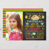 Taco Twosday Foto Verjaardag Uitnodigingen (Voorkant / Achterkant)
