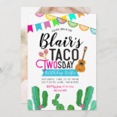 Taco Twosday Fotoverjaardagsuitnodiging Kaart (Voorkant / Achterkant)