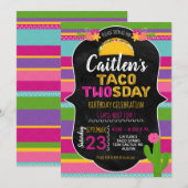 Taco Twosday Meisje tweede verjaardag Kaart (Voorkant / Achterkant)