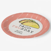 Taco Twosday Mexicaanse Fiesta 2e Verjaardag Papieren Bordje (Gekanteld)