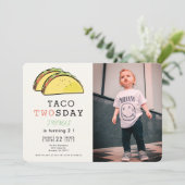 Taco Twosday Mexicaanse Fiesta Foto 2e Verjaardag Kaart (Staand voorkant)