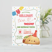 Taco Twosday Mexicaanse Fun Verjaardag Jongen Kaart (Staand voorkant)