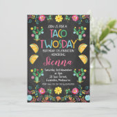 Taco Twosday Mexican 2e verjaardag Uitnodiging (Staand voorkant)
