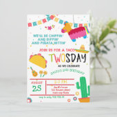 Taco Twosday Pinata Fiesta 2e verjaardag Kaart (Staand voorkant)