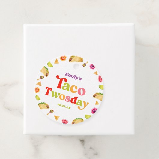 Taco Twosday Taco dinsdag 2e verjaardagsfeest Bedankjes Labels (In situ)