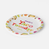 Taco Twosday Taco dinsdag 2e verjaardagsfeest Papieren Bordje (Gekanteld)
