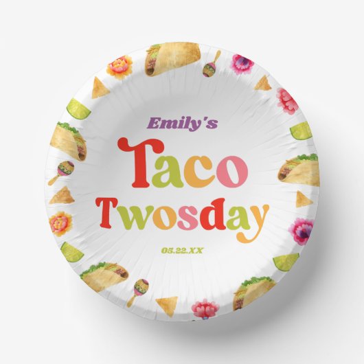 Taco Twosday Taco dinsdag 2e verjaardagsfeest Papieren Kommen (Voorkant)