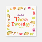 Taco Twosday Taco dinsdag 2e verjaardagsfeest Servet (Voorkant)