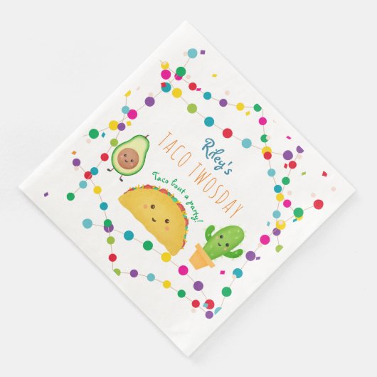 Taco TWOSDAY tweede 2e verjaardag fiesta thema Servet (Hoek)