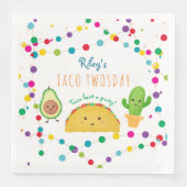 Taco TWOSDAY tweede 2e verjaardag fiesta thema Servet (Voorkant)