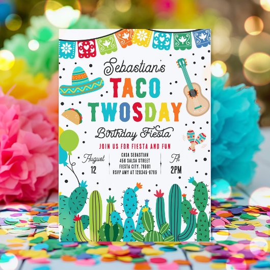Taco Twosday Verjaardag Fiesta 2e Verjaardag Feest Kaart