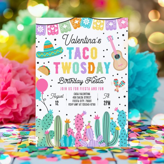 Taco Twosday Verjaardag Fiesta 2e Verjaardag Feest Kaart