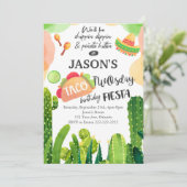 Taco Twosday Verjaardag Fiesta Uitnodiging (Staand voorkant)