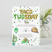 Taco TWOsday Verjaardag Uitnodiging (Staand voorkant)