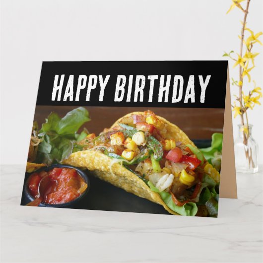 TACO VERJAARDAGSCAART GRAPPIG KAART (Gele Bloem)