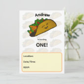 Taco verjaardagsfeest uitnodiging (Staand voorkant)