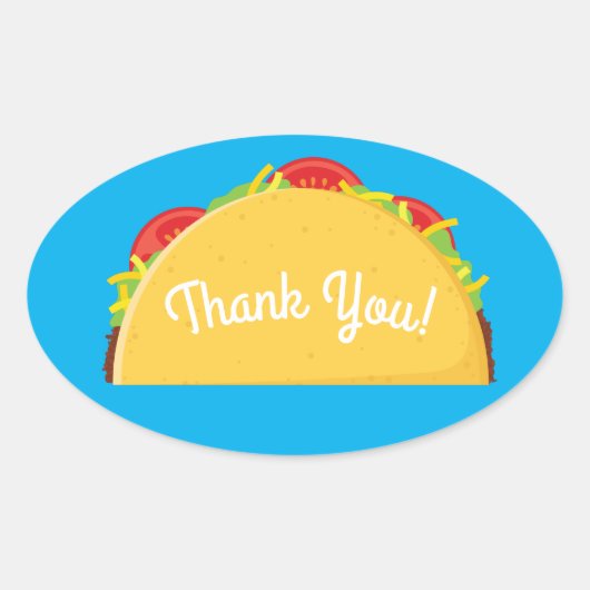 Taco verjaardagsfeestje Mexicaans eten Ovale Sticker (Voorkant)