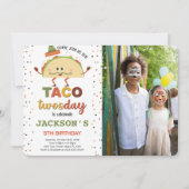 Taco-verjaardagsfoto uitnodiging (Voorkant)