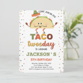 Taco-verjaardagsuitnodiging Kaart (Staand voorkant)