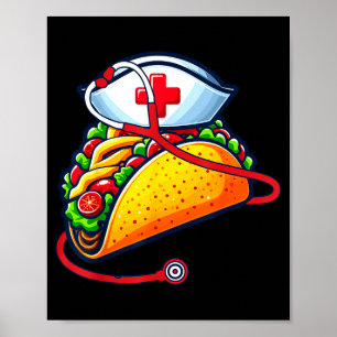 Taco-verpleegster stethoscoop cinco de mayo-verple poster