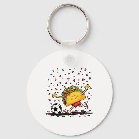 Taco Voetbal Cinco De Mayo Feestelijk Grappig Sleutelhanger (Voorkant)