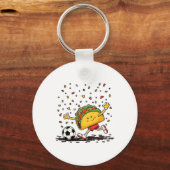 Taco Voetbal Cinco De Mayo Feestelijk Grappig Sleutelhanger (Voorkant)