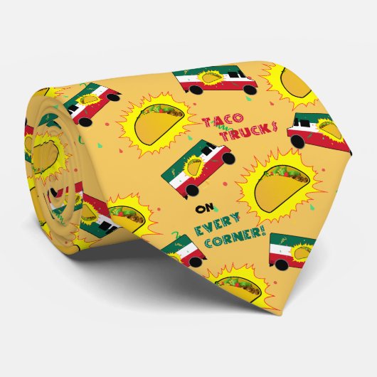 Taco-vrachtwagens op elke hoek stropdas (Opgerold)