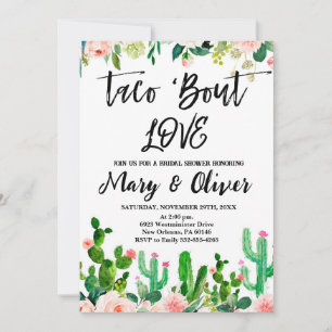 Taco Vrijgezellenfeest Invite, Taco ‘Bout LOVE Kaart