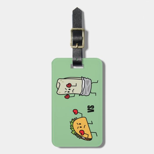 Taco vs burrito bagagelabel (Voorkant verticaal)