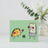 Taco vs burrito briefkaart (Staand voorkant)