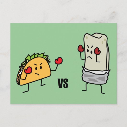 Taco vs burrito briefkaart (Voorkant)